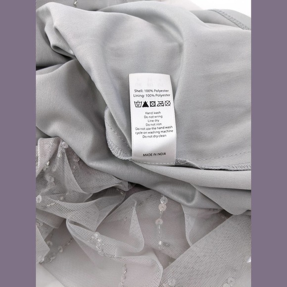 Frock and Frill Size 4 Bridesmaid Short Sleeve Maxi Gown Dress In Light Gray - Picture 12 of 12